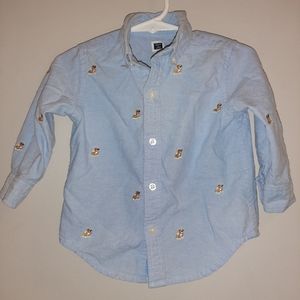 Janie and Jack Bulldog Oxford Button Down Shirt